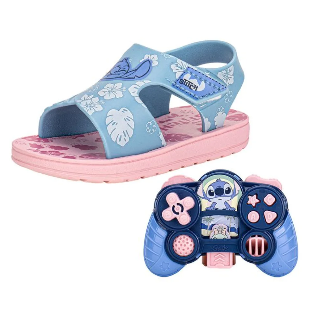 Kit Sandália Infantil Disney Game Time Baby + Joystick Grendene Kids 23283 AZUL/ROSA 19