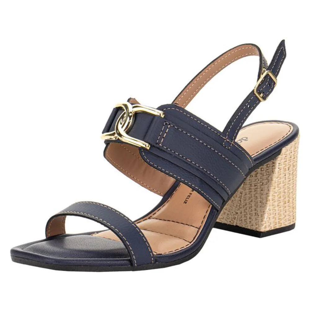 Sandália Feminina Salto Grosso Dakota Y8284 MARINHO 34