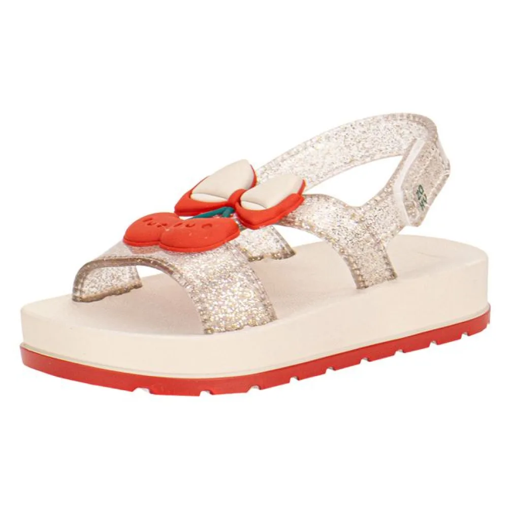 Sandália Infantil Feminina Cherry Zaxynina 19265 BEGE/VERMELHO 19