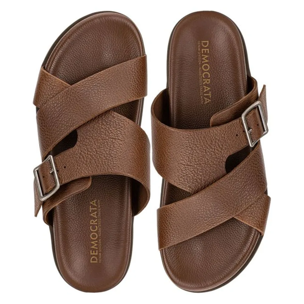 Chinelo Masculino Slide Dock Democrata 554101 CONHAQUE 39