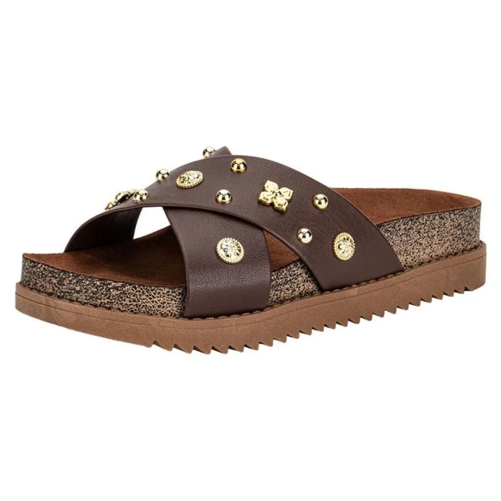 Tamanco Feminino Flat Moleca 5500112 CAFÉ 35