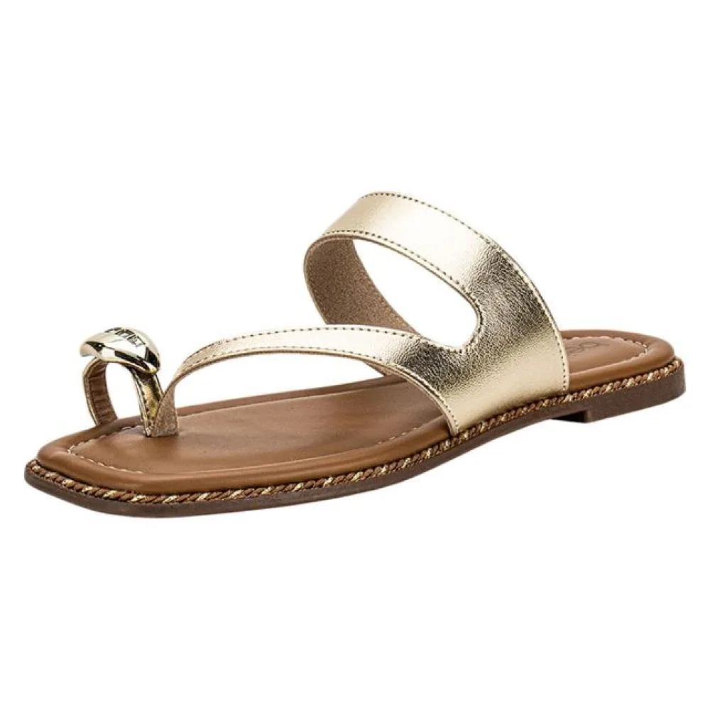 Tamanco Feminino Flat Beira Rio 8506209 OURO 35