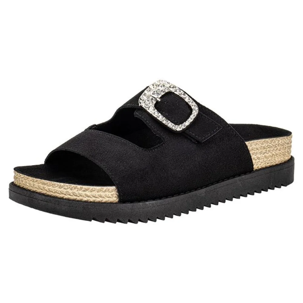 Sandália Feminina Conforto Moleca 5500217 PRETO/CAMURÇA 34