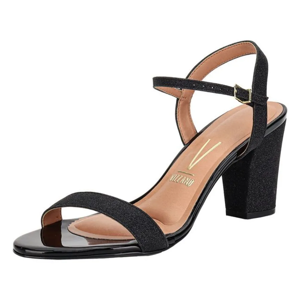 Sandália Feminina Salto Médio Vizzano - 6262474 PRETO 02 34