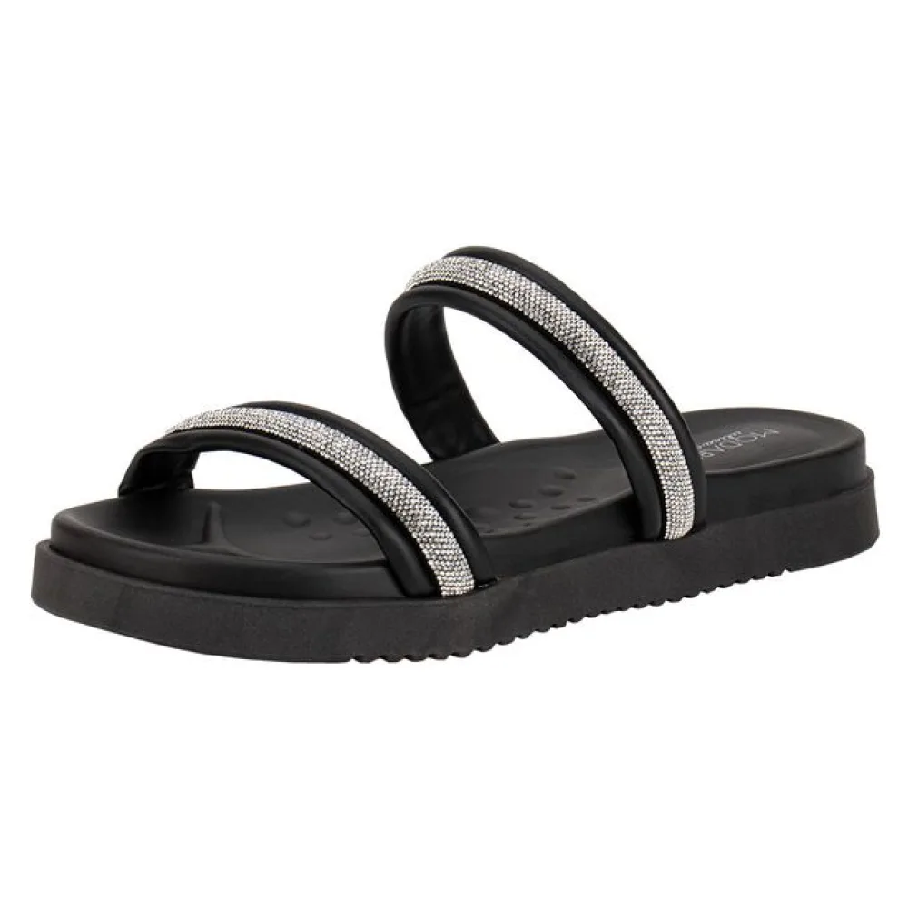 Tamanco Feminino Flat Modare 7204104 PRETO/PRATA 34