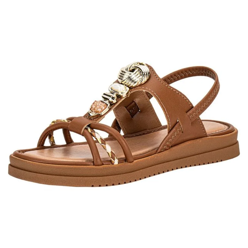 Sandália Feminina Flat Mississipi J0221 CARAMELO 34