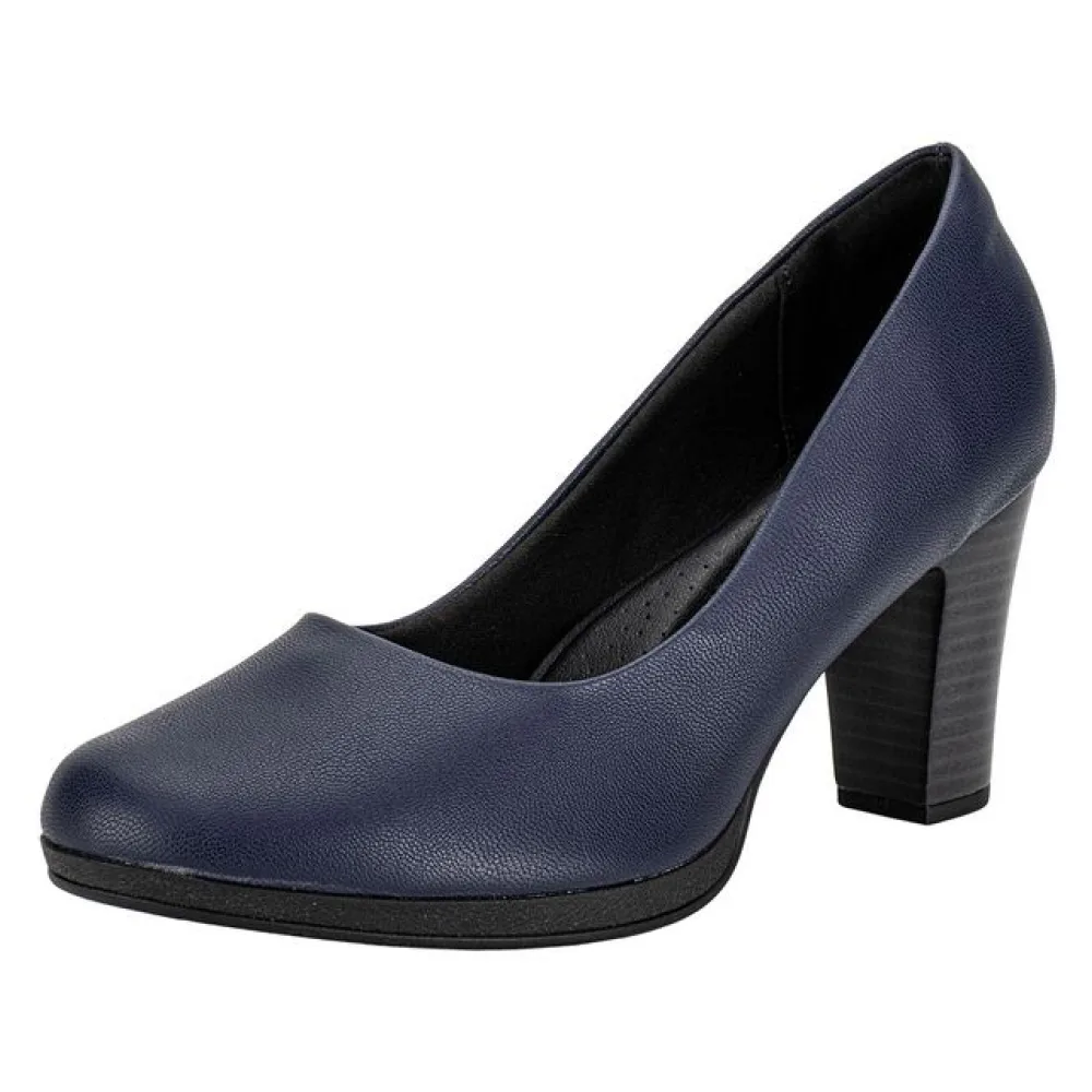 Sapato Feminino Salto Grosso Piccadilly 130196 MARINHO 34