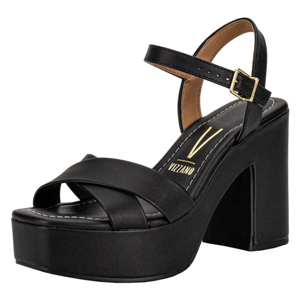 Sandália Feminina Meia Pata Vizzano 6541102 PRETO 34