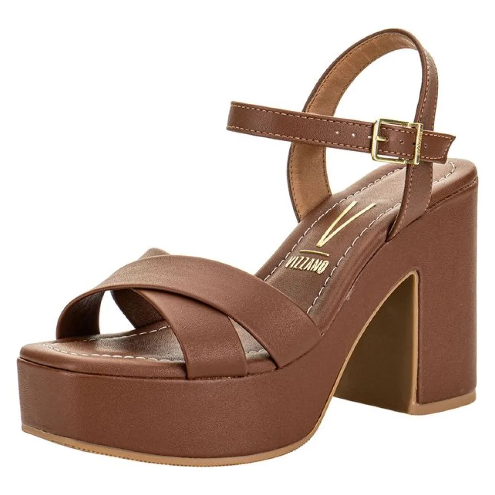 Sandália Feminina Meia Pata Vizzano 6541102 CHOCOLATE 36