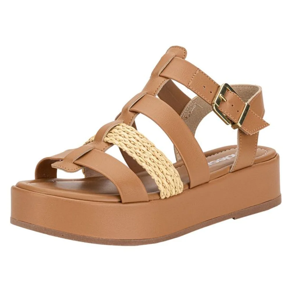 Sandália Feminina Flat Moleca 5553102 CAMEL 36