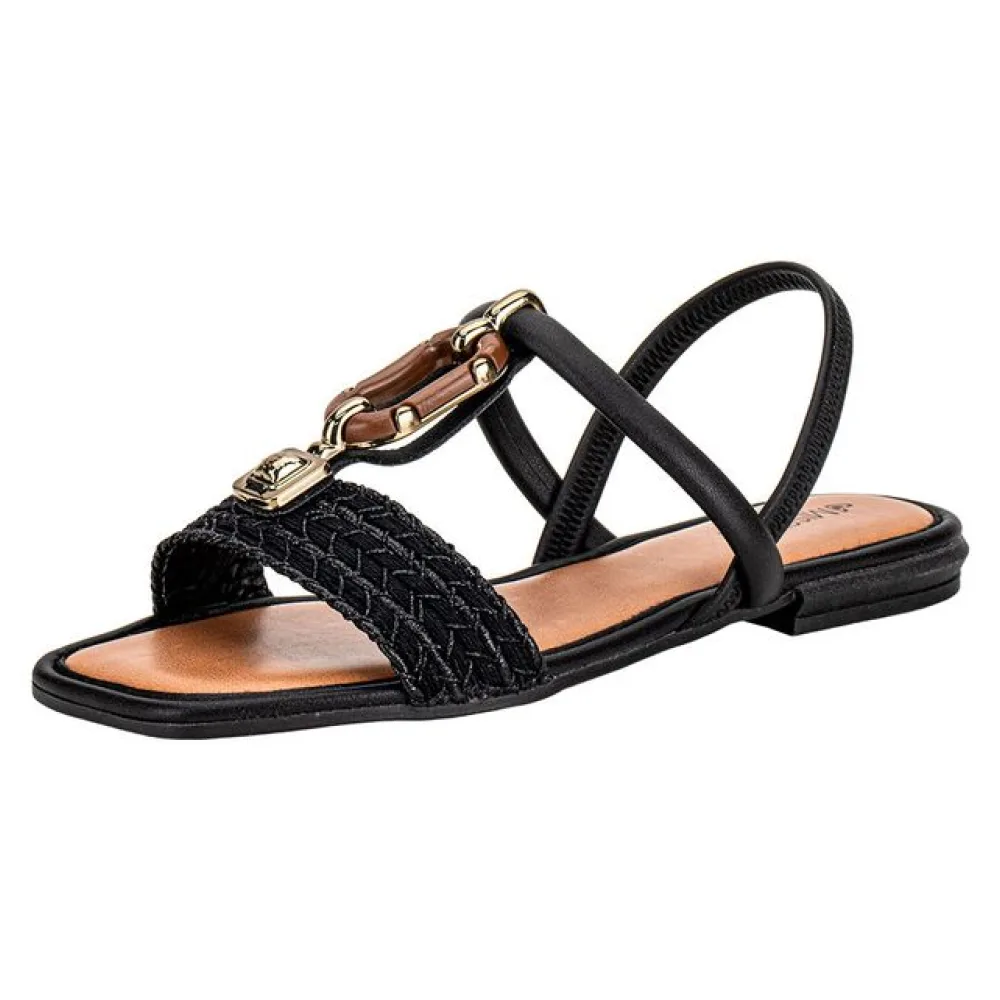 Sandália Feminina Flat Mississipi MF302 PRETO 34