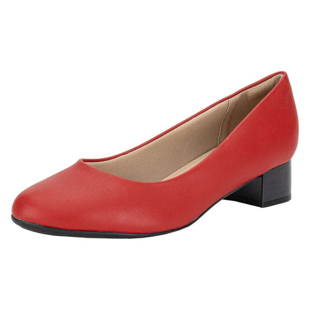 Sapato Feminino Salto Grosso Piccadilly 140117 VERMELHO 34
