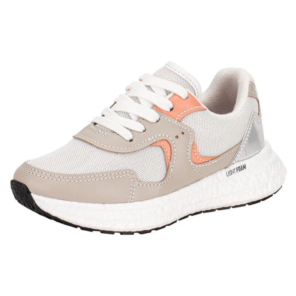 Tênis Infantil Feminino Molekinha 2580110 BEGE/LARANJA 26