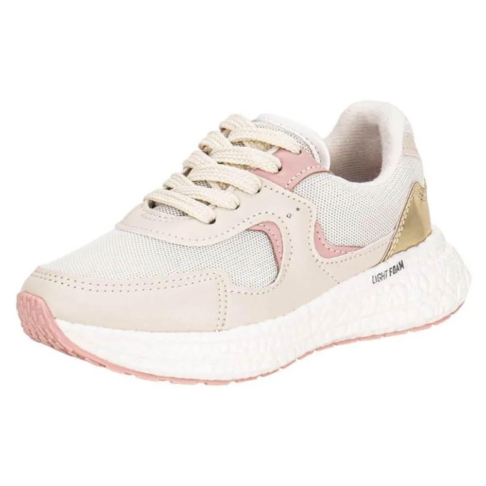 Tênis Infantil Feminino Molekinha 2580110 BEGE/ROSA 26