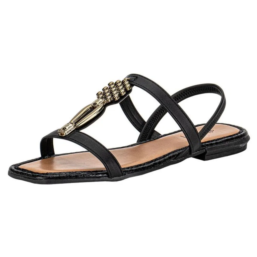Sandália Feminina Flat Mississipi MF311 PRETO 35