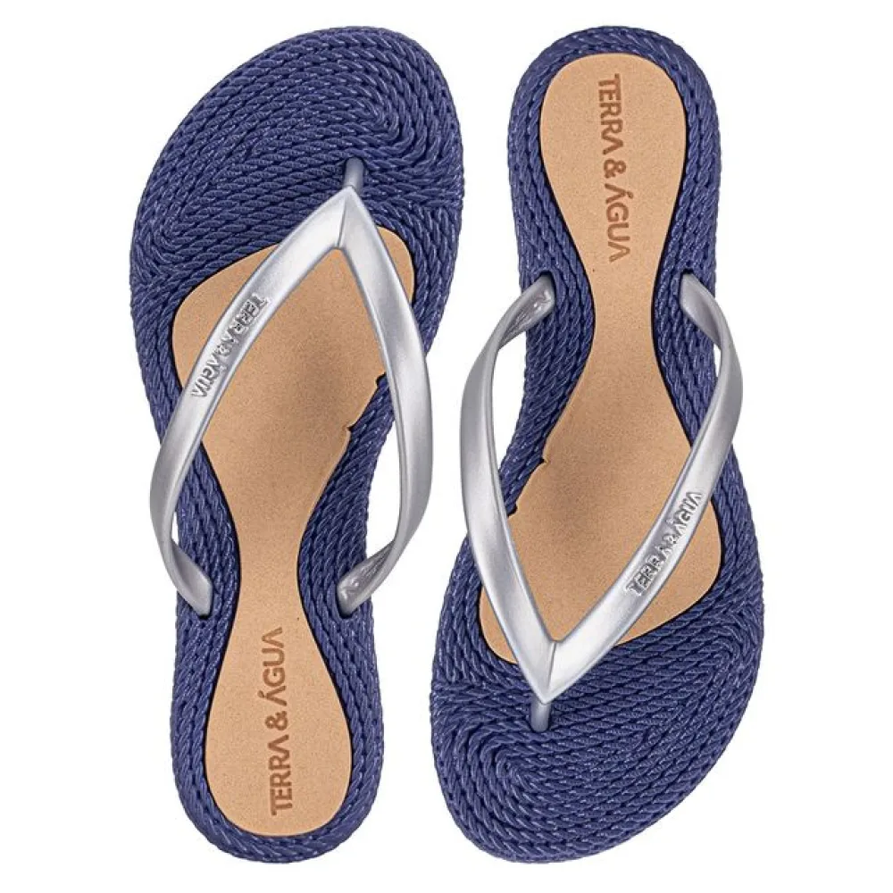 Chinelo Feminino Terra & Água 260902CX CINZA/AZUL 34
