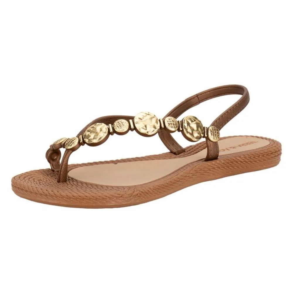 Sandália Feminina Flat Terra & Água 260113 CARAMELO 34