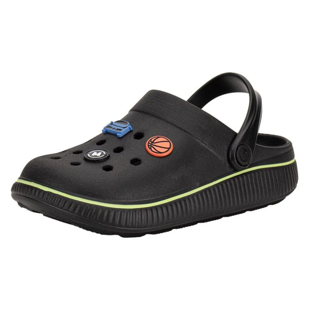 Clogs Infantil Masculino Molekinho 2874202 PRETO/VERDE 27/28
