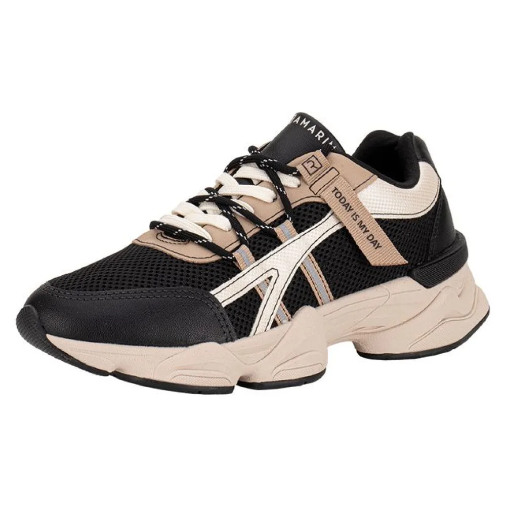 Tênis Feminino Chunky Ramarim 2590206 PRETO/BEGE 34