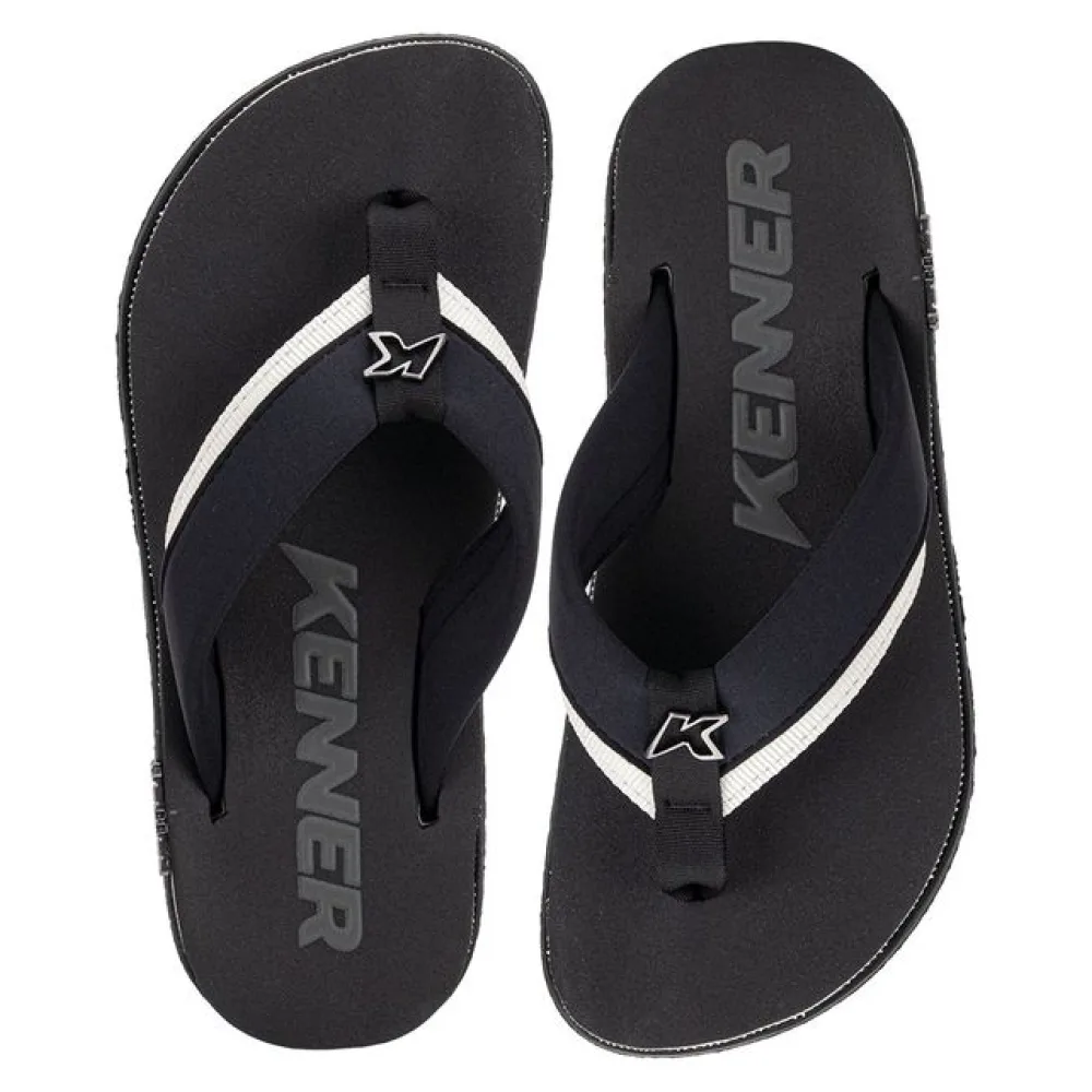 Chinelo Masculino Kivah Kenner DSM PRETO/BRANCO 37