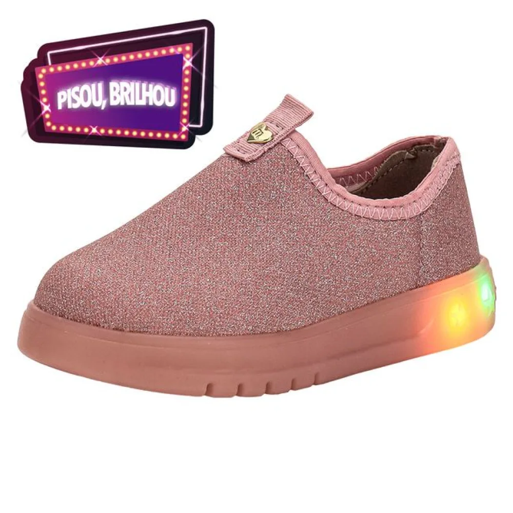 Tênis Infantil Feminino Led Molekinha 2742200 ROSA 17