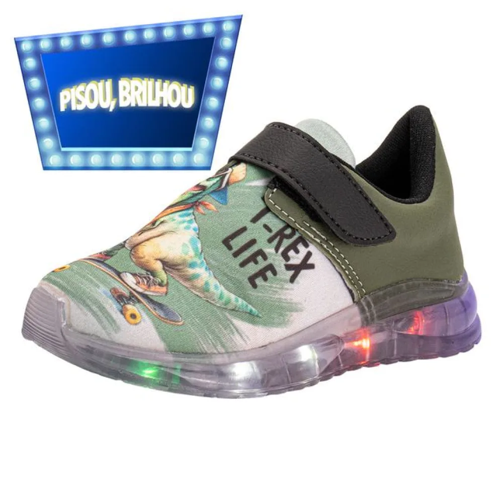 Tênis Infantil Masculino Led Fuffy 15722 VERDE 21