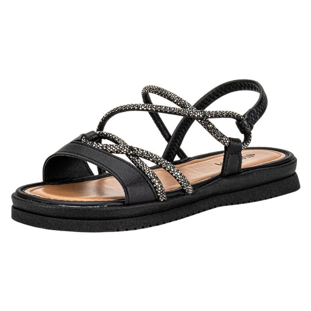 Sandália Feminina Flat Mississipi MF031 PRETO 34