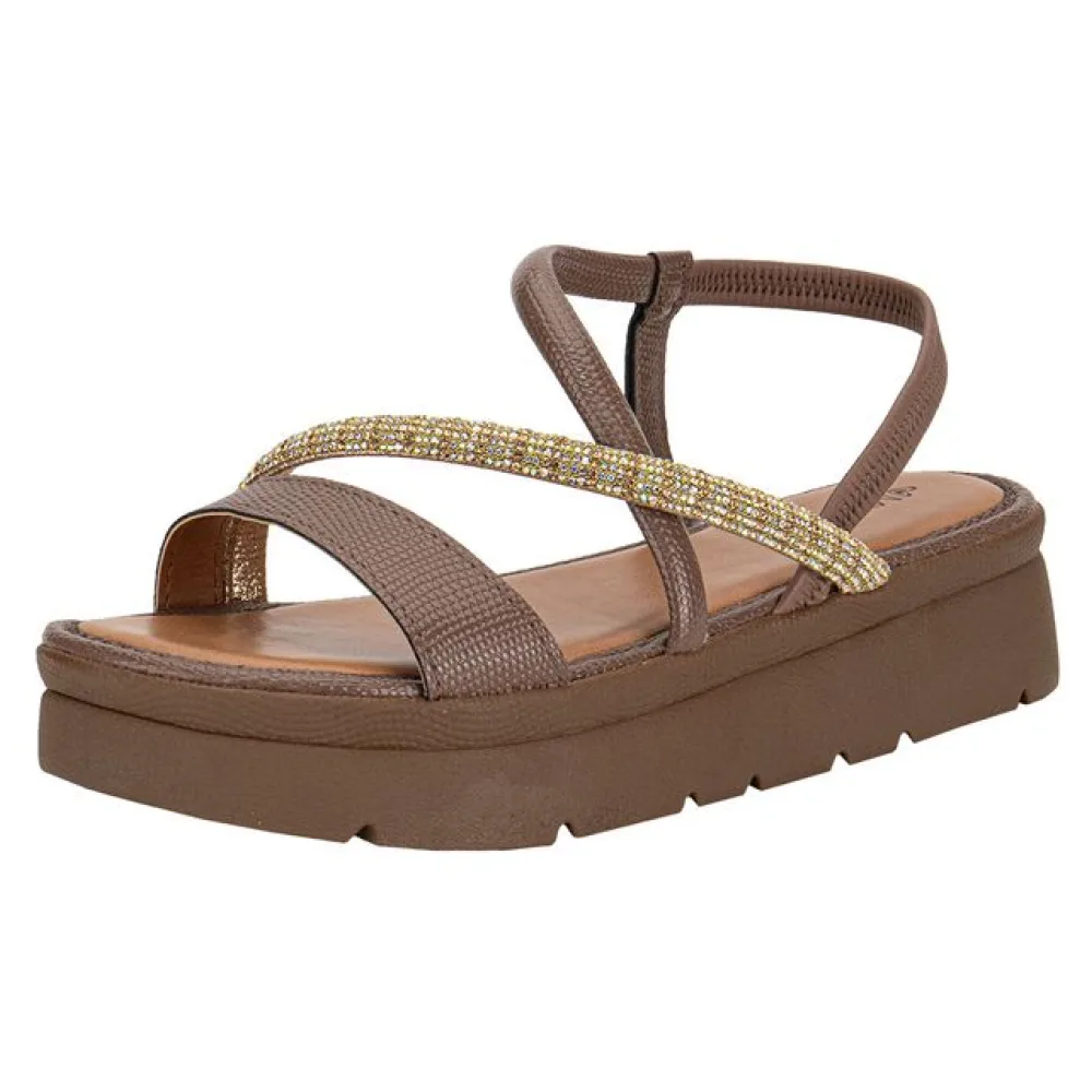 Sandália Feminina Flat Mississipi J0212 CHOCOLATE 34