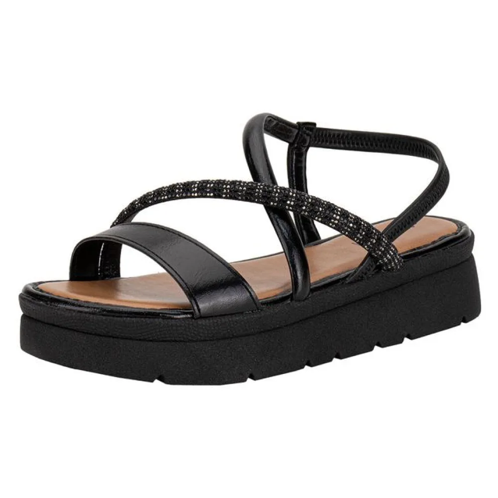 Sandália Feminina Flat Mississipi J0212 PRETO 34