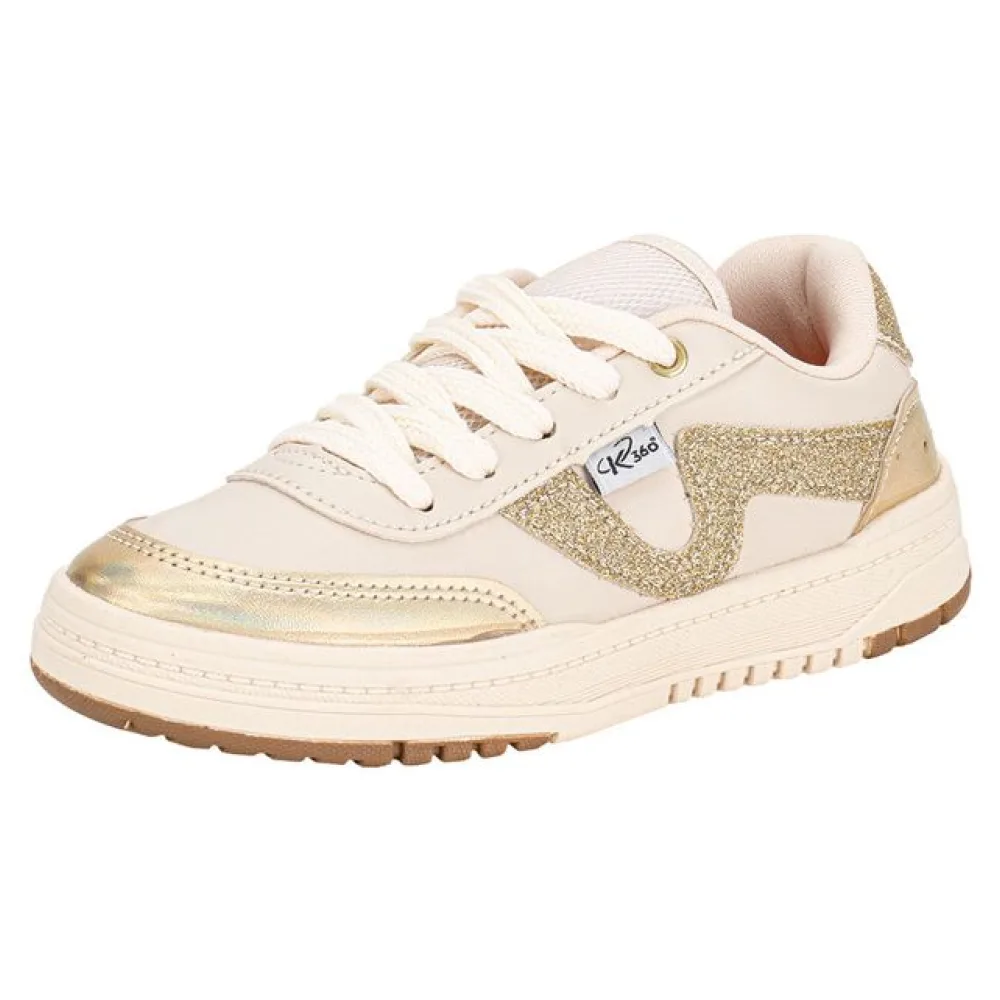 Tênis Infantil Feminino K360 Kidy 4481006 BEGE/OURO 28
