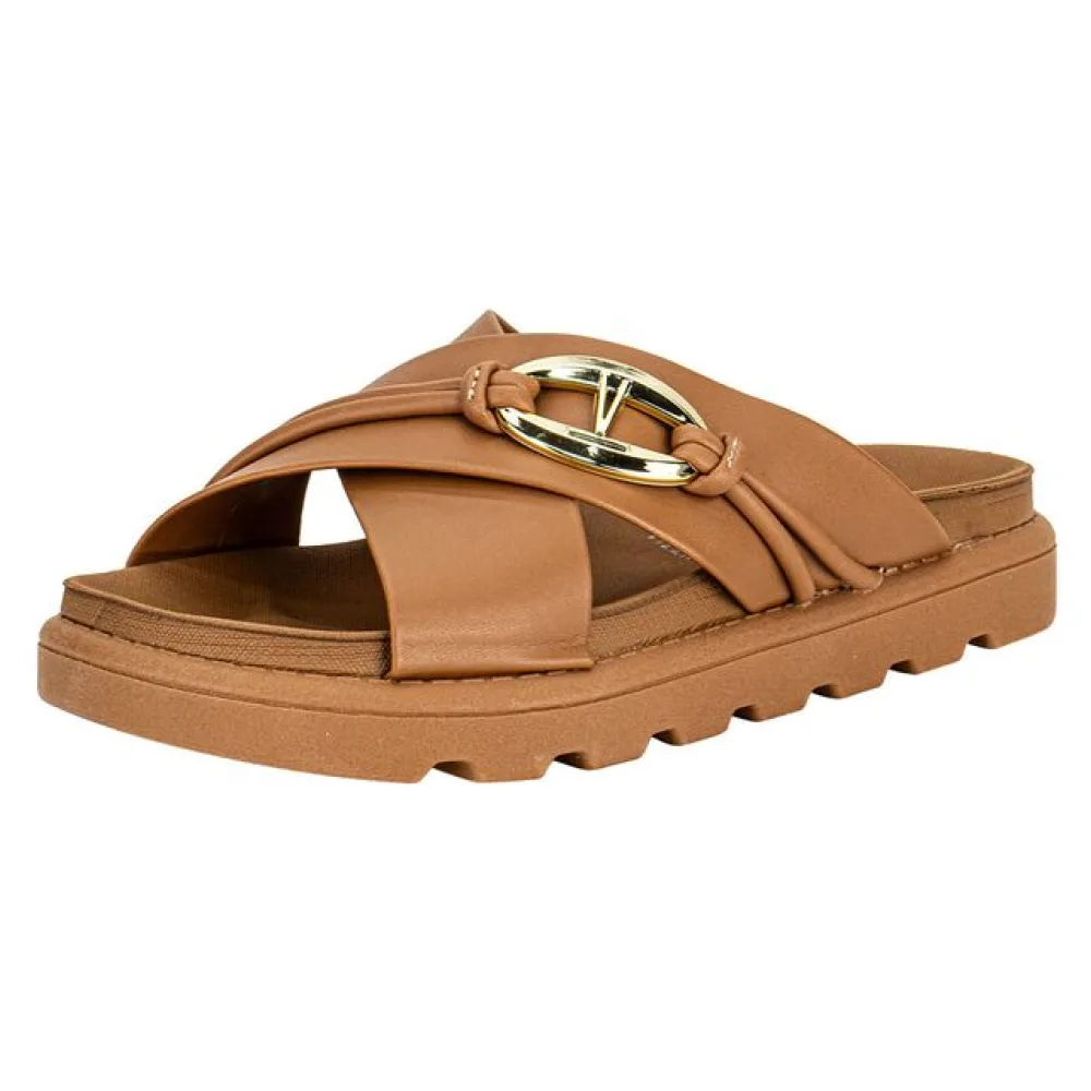 Tamanco Feminino Flat Vizzano 6510111 CAMEL 35