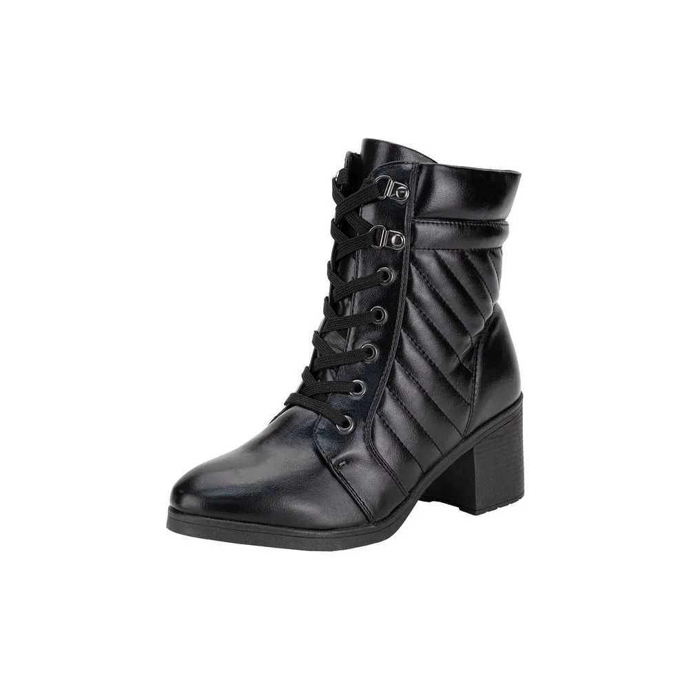 Bota Feminina Coturno Mooncity 73202 PRETO 34
