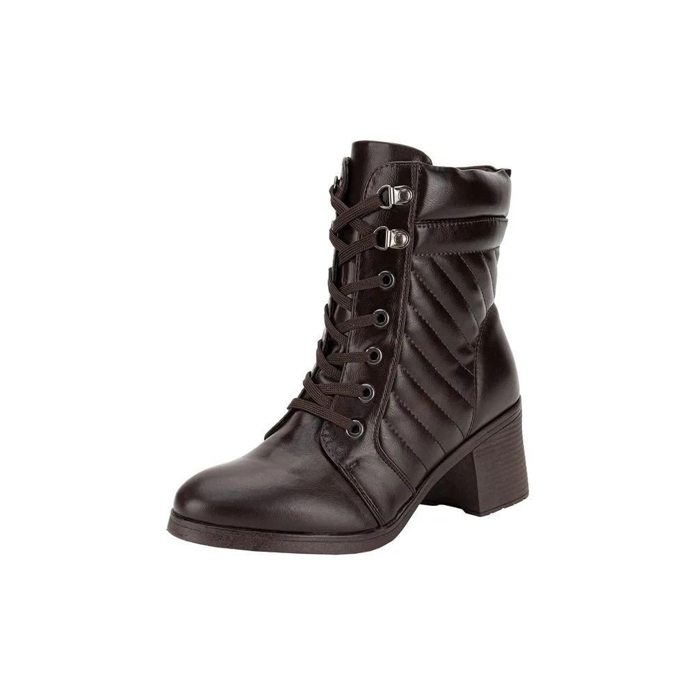 Bota Feminina Coturno Mooncity 73202 CAFÉ 34