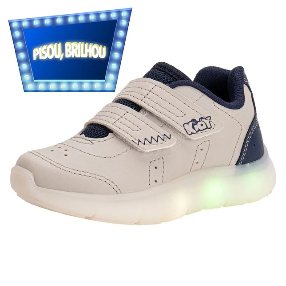 Tênis Infantil Masculino Flex Ligth Kidy 0200203 CINZA/AZUL 22