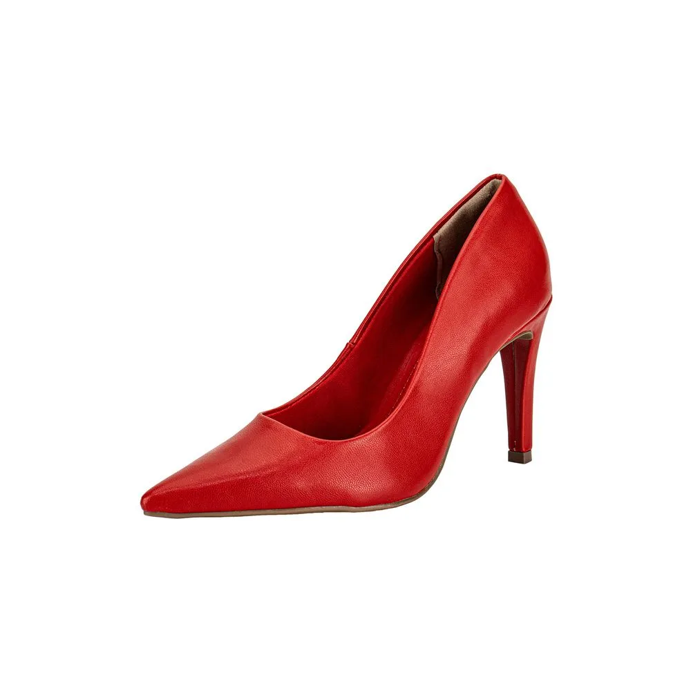 Scarpin Feminino Salto Fino Via Marte 045001 VERMELHO 35