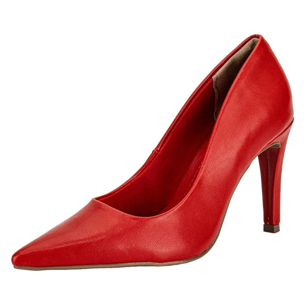 Scarpin Feminino Salto Fino Via Marte 045001 VERMELHO 35