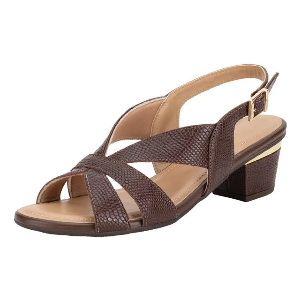 Sandália Feminina Salto Grosso Usaflex AN14003 PINHÃO 34