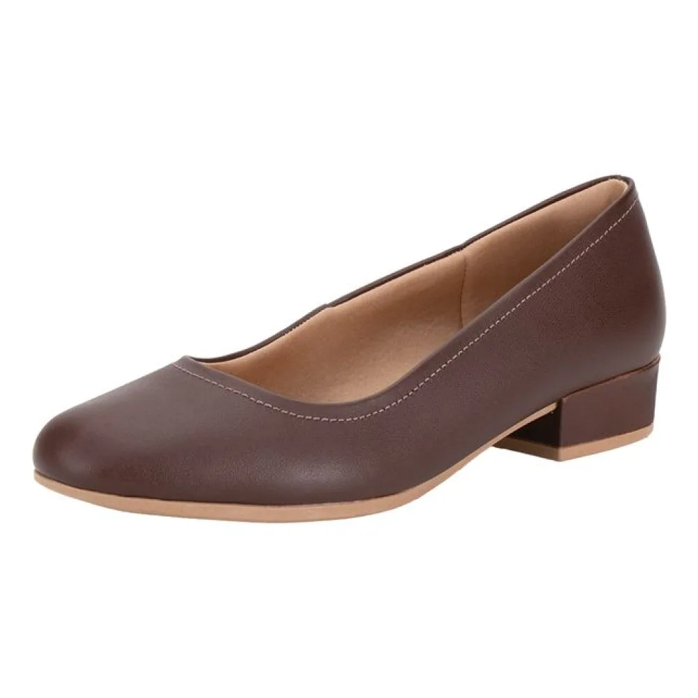 Sapato Feminino Salto Grosso Usaflex UF04003 CAFÉ 34
