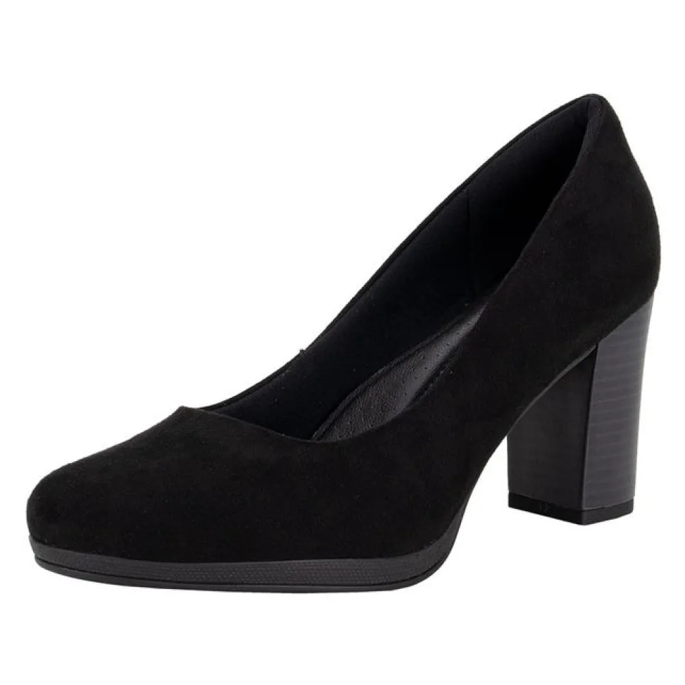 Sapato Feminino Salto Grosso Piccadilly 130185 PRETO/CAMURÇA 35