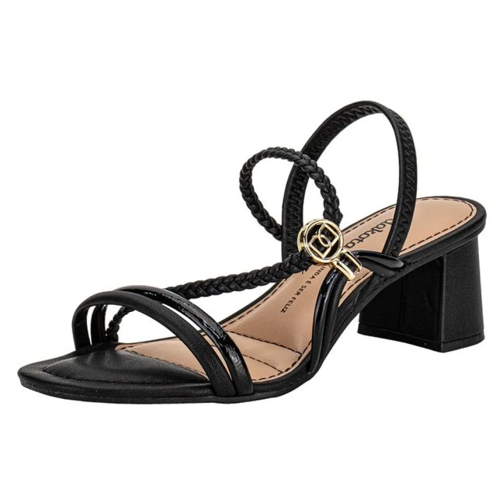 Sandália Feminina Salto Grosso Dakota Y9371 PRETO 34