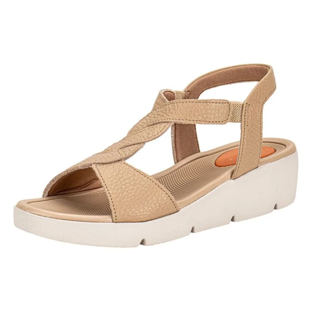 Sandália Feminina Anabela Usaflex AL43013 BEGE 34