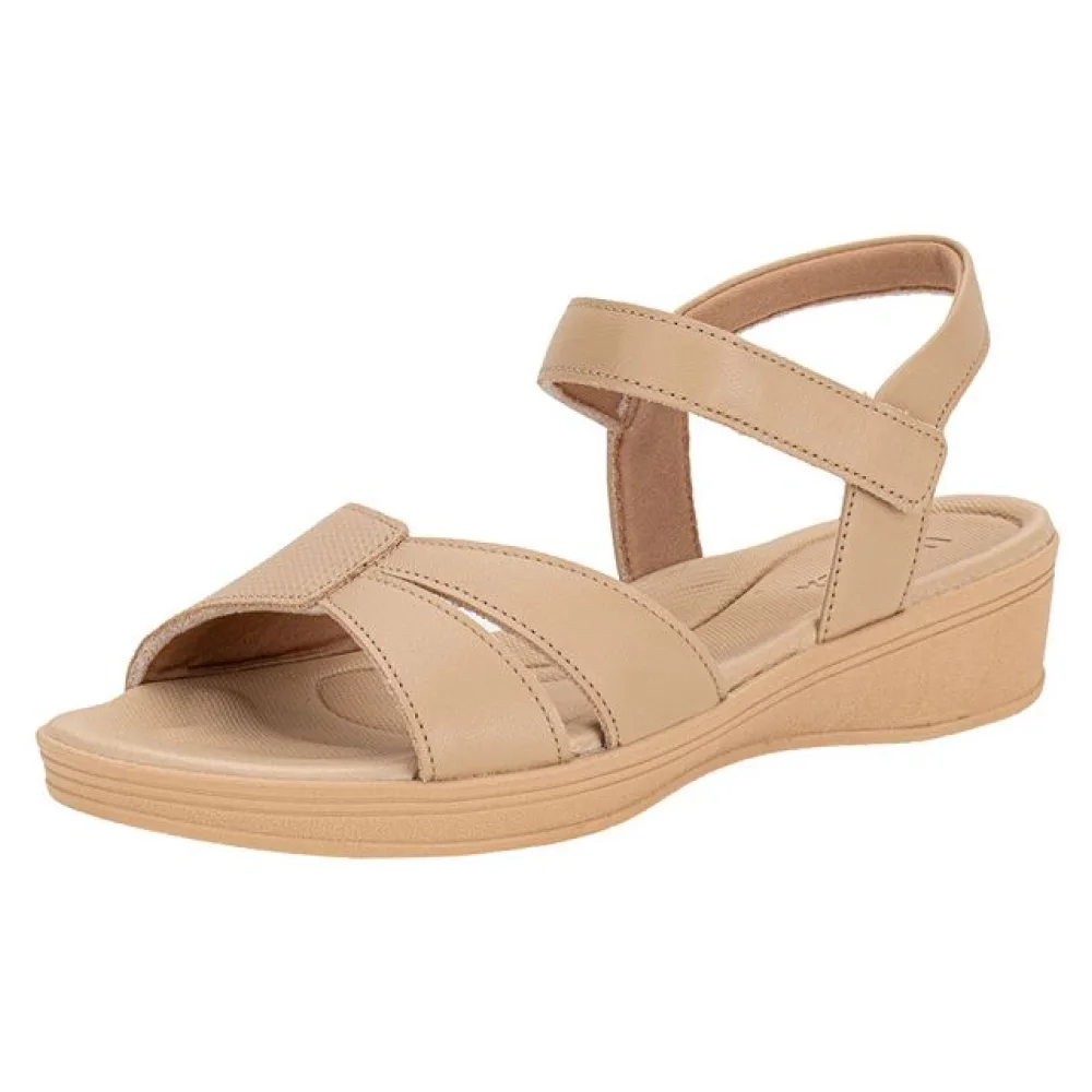 Sandália Feminina Anabela Usaflex UD04011 BEGE 34
