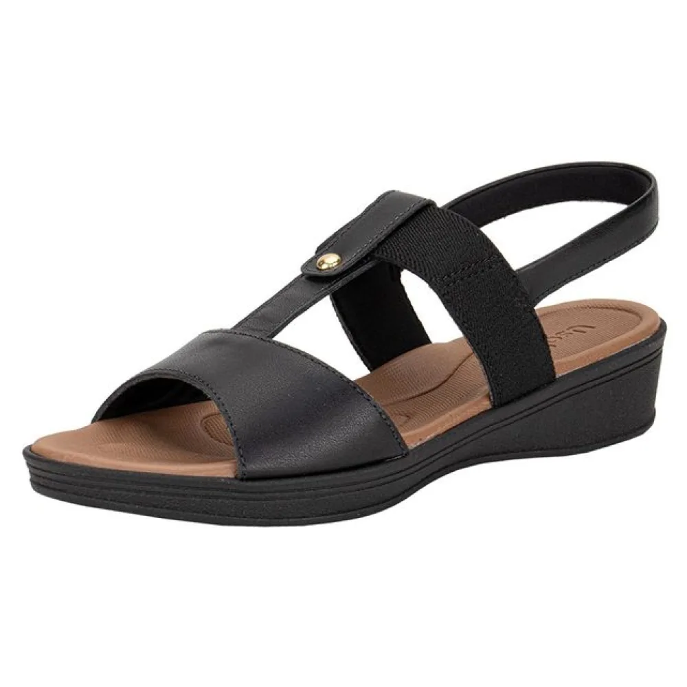 Sandália Feminina Anabela Usaflex UD04008 PRETO 34