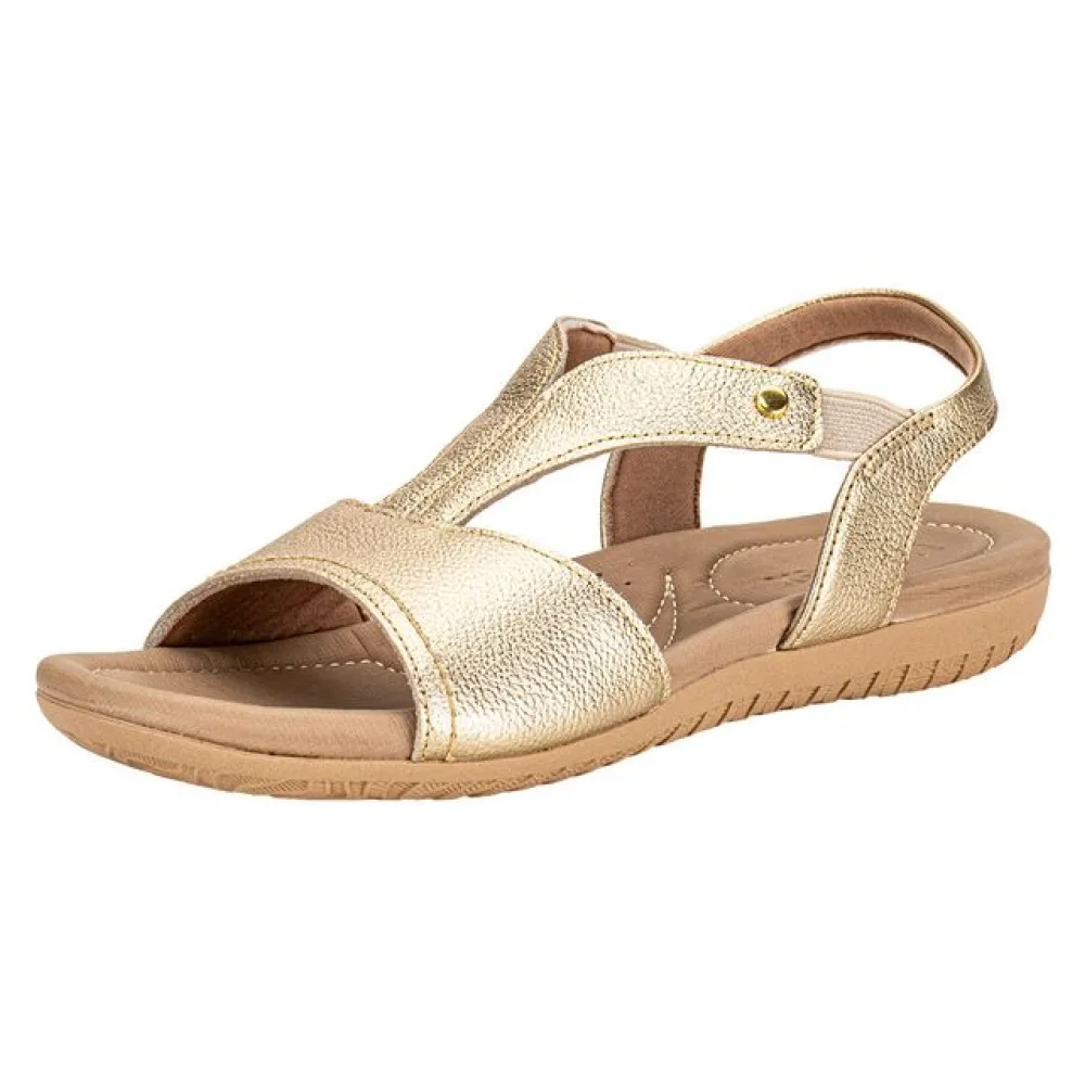 Sandália Feminina Flat Usaflex R18083 OURO 34