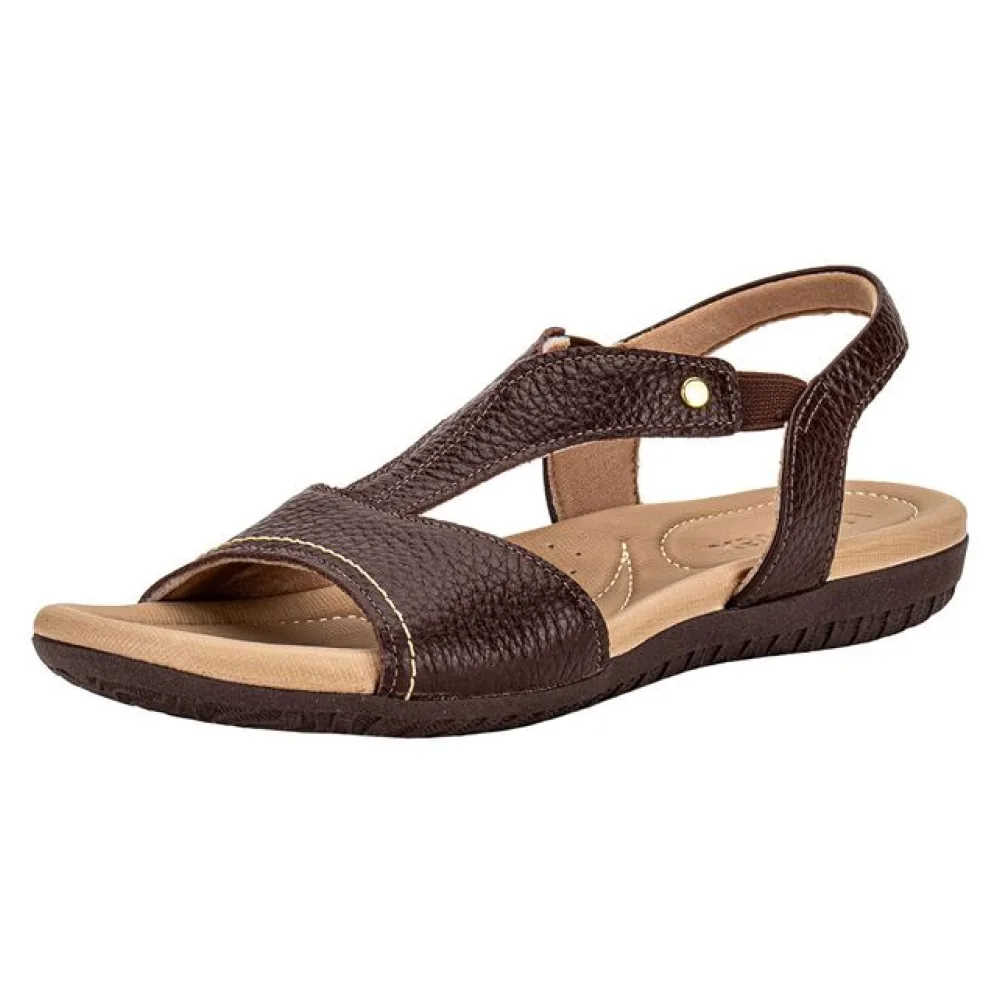 Sandália Feminina Flat Usaflex R18083 CAFÉ 34