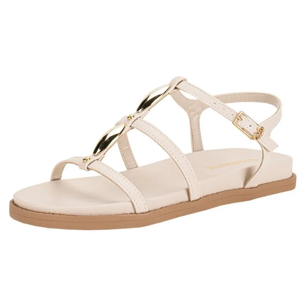 Sandália Feminina Flat Via Marte 107031 BEGE 33