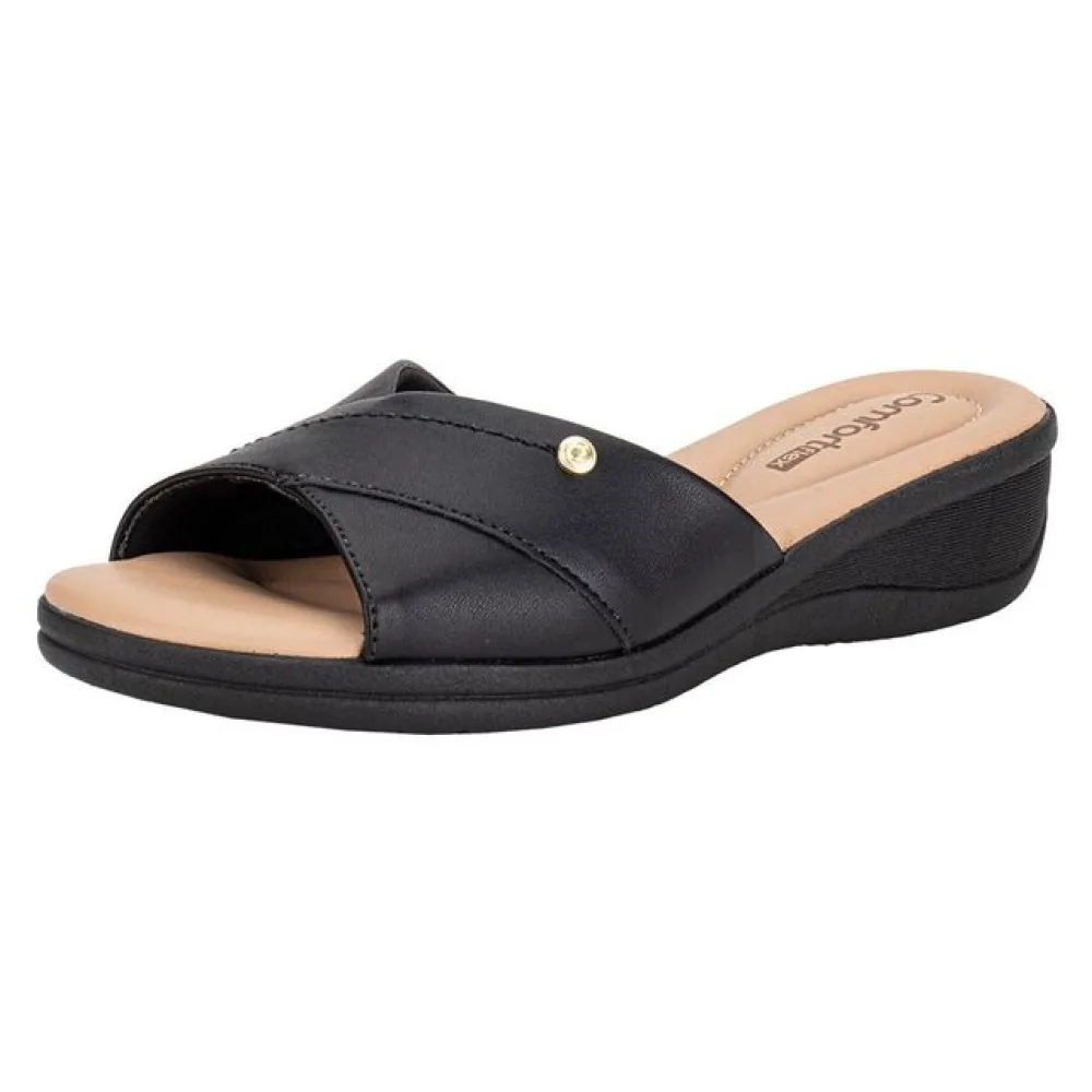 Tamanco Feminino Anabela ComfortFlex 2588402 PRETO 34