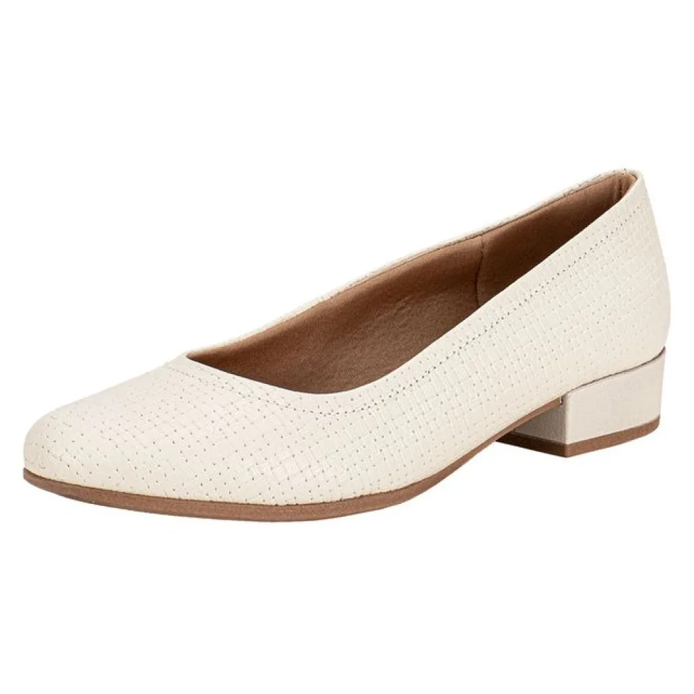 Sapato Feminino Salto Grosso Usaflex UF04003 MARFIM 34