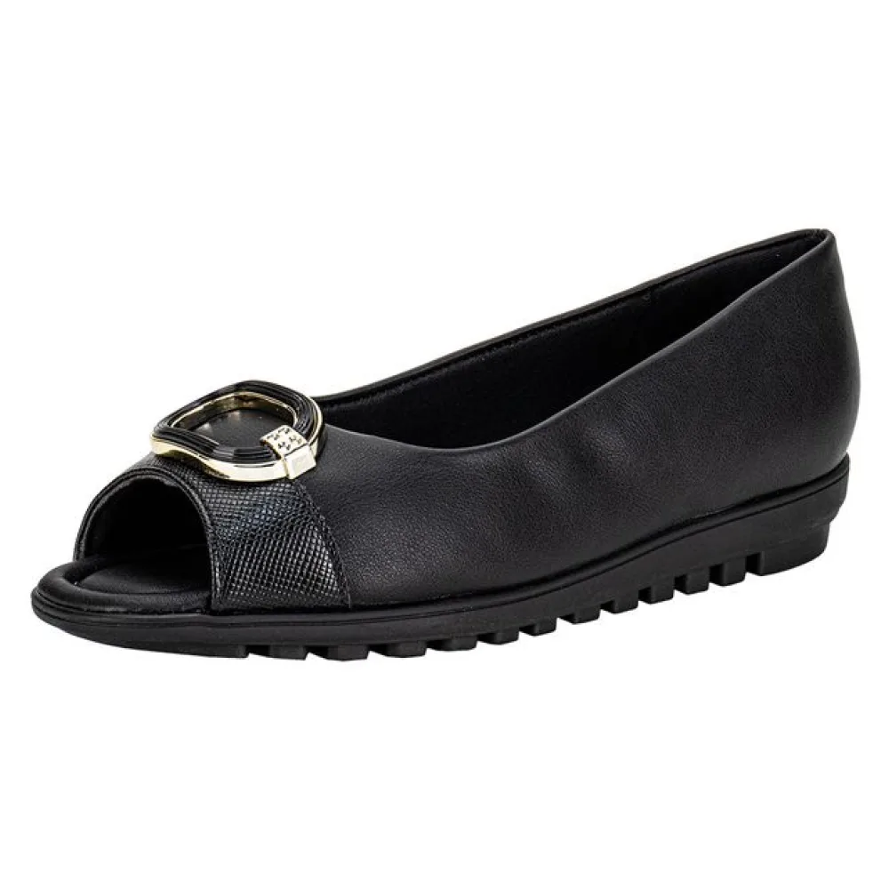 Peep Toe Feminino Anabela Piccadilly 112007 PRETO 33