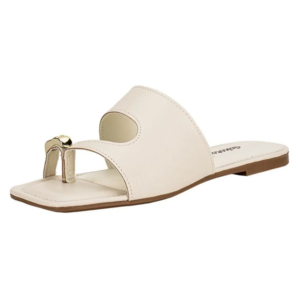 Tamanco Feminino Flat Dakota Y9932 MARFIM 34